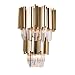 Gold Metal Wall Sconce with Crystal Drops Metallic Modern Contemporary Iron