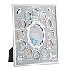 Relaxdays, Zilveren babyfotolijst, First Year, maandelijkse fotolijst, aluminium, 12 maanden, 29 x 24 cm, collage om…