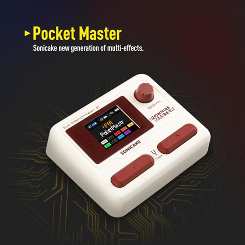 Image of SONICAKE QME-10WH Pocket Master-Multi Effects Guitar Pedal with 9 Effects Modules 100 Drum Rhythms and Looper 100 Presets 20 Amp /Cab Electric Guitar Effects Processor OTG USB Audio Interface BT