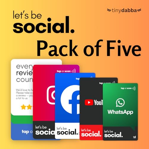 Review NFC Card, Pack of 5 cards, Facebook, Whatsapp, Instagram, Youtube by tinydabba - 2