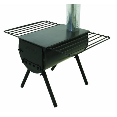 Camp Chef Alpine CS14 Heavy Duty Cylinder Tent Cabin Stove with damper and side shelves