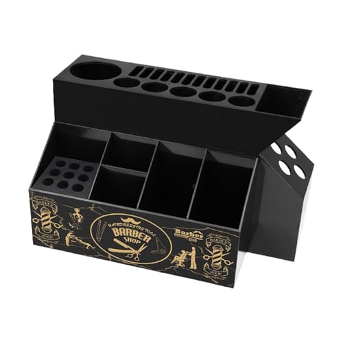 MERIGLARE ヘアドライヤーホルダー 理髪店用はさみオーガナイザー デスクトップスタンド サロン 理髪店用はさみホルダーラック 家庭用サロン用 ペットトリマー用, 黒