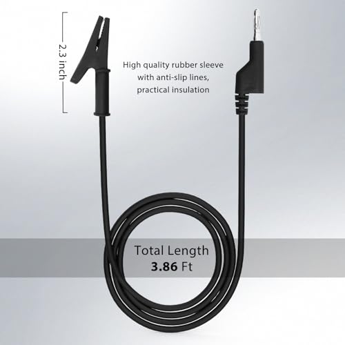 14 Gauge/101,6 cm Bananenstecker auf Krokodilklemmen, 2 Stück, UL3135, robustes Silikon-Messleitungs-Set, Überbrückungskabel-Set zum Testen EDGELEC