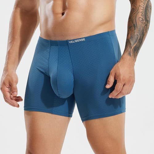 Men's Sport Breathable Boxer Brief Underwear,Big Functional Pouch with Mid-Length 6" Inseam,Quick-Drying2