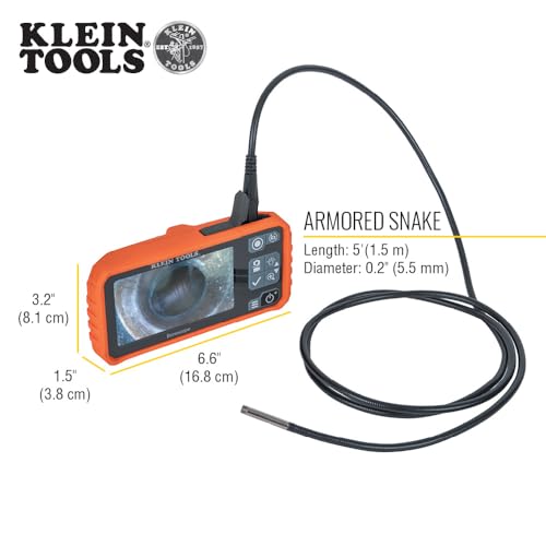 Klein Tools ET18 Plumbing Borescope with 5.5 mm 4.9-Foot Armored Waterproof Gooseneck Snake, LEDs, 4.3-Inch LCD, Endoscope Inspection Camera - Thumbnail 4