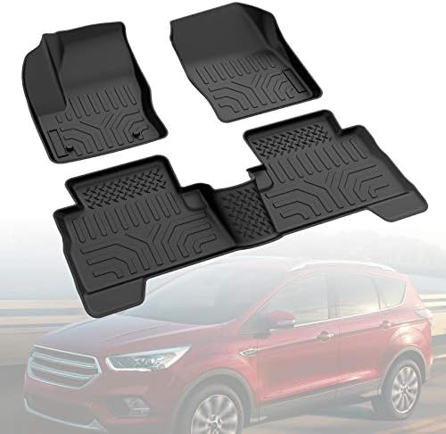 Floor Mat Liner Medesasi Compatible with 2013-2019 Escape, 2013-2018 C-Max Accessories All Weather Guard Heavy Duty Car Rubber Floor Mats Liners, Custom Fit OEM, Front and Rear, Black