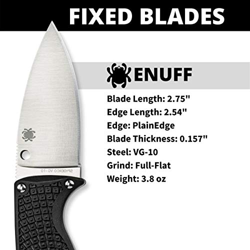 Poignard noir Spyderco FB31PBK couteau fixe compact avec manche ergonomique - 4