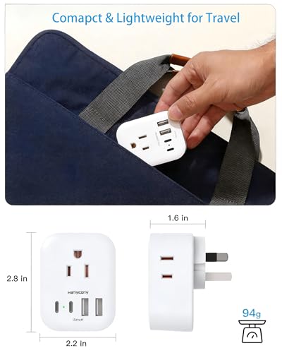 Image of Australia Plug Adapter, HANYCONY New Zealand Power Adapter, 2 Pack