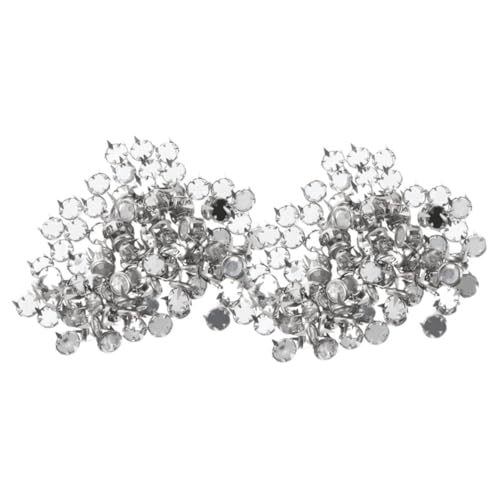 Uonlytech 100pcs Mini Rivet Studs Flat Round Hole Clothing Rivets Dressmaking Decorative Claw Nails