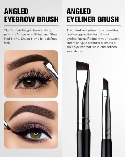 EIGSHOW Eyebrow Brush & Eyeliner Brush, Double Ended Makeup Brush (D104) Alternate view