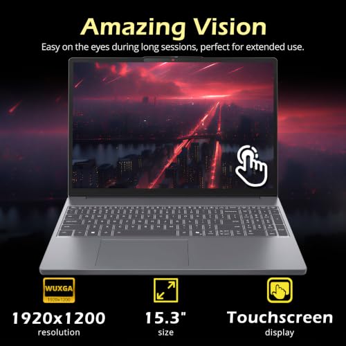Image of Lenovo IdeaPad Slim 3 15.3 inch WUXGA Touch Laptop, AMD Ryzen 7 8840HS, 40GB RAM, 3TB Storage(2TB SSD +1TB Docking Station), AMD Radeon 780M, Wi-Fi 6, Backlit Keyboard, Webcam, Win 11, Gray