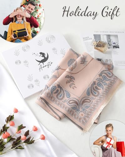 AWAYTR Pashmina Shawls Wraps for Women - Cashew Flower Winter Warm Big Scarf for Women Shawls and Wraps for Evening Dresses2