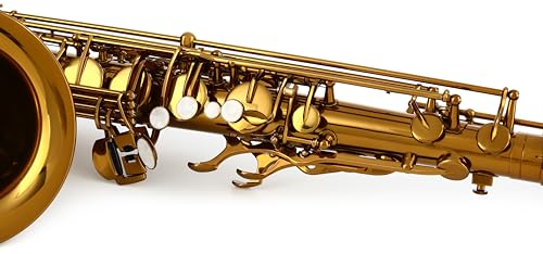 Image of BetterSax Classic Tenor Saxophone - Professional-Grade Instrument with Dark Gold Lacquer Finish - Complete Kit for Beginners and Pros - Includes Mouthpiece, Neckstrap, and Durable Case