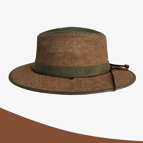 Image of Henschel Hats Original Aussie Breezer - Wide-Brim Sun Hat for Men with Adjustable Chin Cord | Perfect Men's Summer Hat