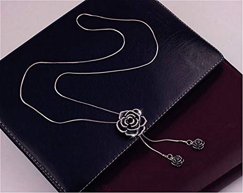 Cathercing Rhinestone Black Rose Pendant Long Necklace for Women Sweater Chain Statement Necklace Choker Adjustable Elegant Jewelry Crystal Accessories Dressy Collocation Winter Evening Party Wedding 5 Cathercing Rhinestone Black Rose Pendant Long Necklace for Women Sweater Chain Statement Necklace Choker Adjustable Elegant Jewelry Crystal Accessories Dressy Collocation Winter Evening Party Wedding