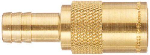 Image of Eaton Hansen FTS308 Brass Straight Hose Stem Hydraulic Fitting, Socket, 1 /2 inch Hose ID, 3 /8 inch Body