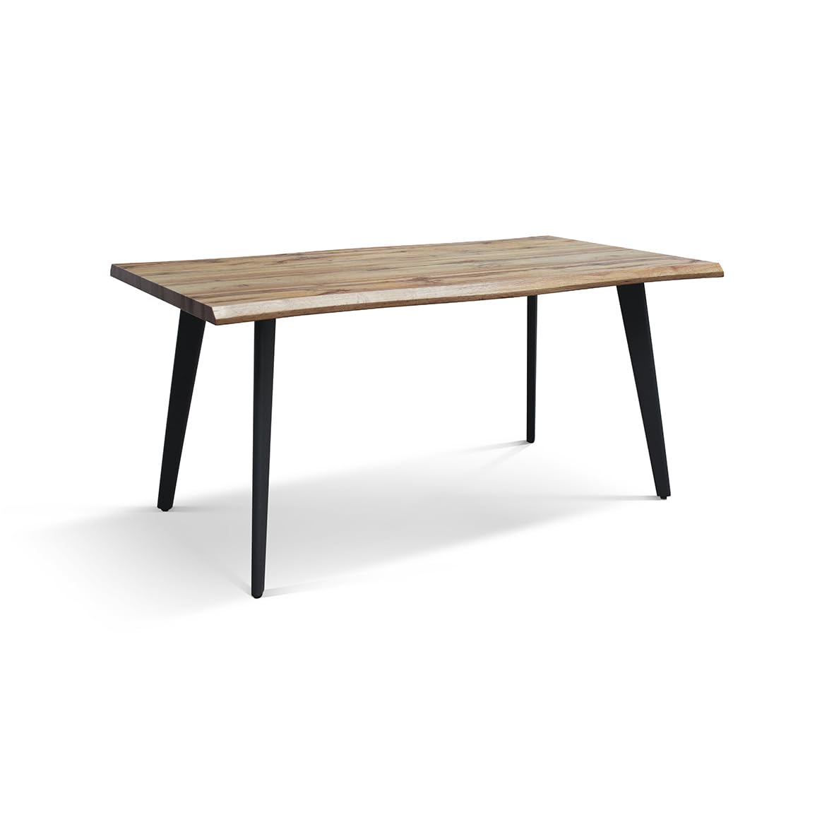 PAZZO DESIGN Tavolo Fisso Dario, Piano in MDF, Gambe Metallo Nere, Rovere, Cucina, Sala da Pranzo, Soggiorno, Ufficio, 160 x 90 x 76 cm