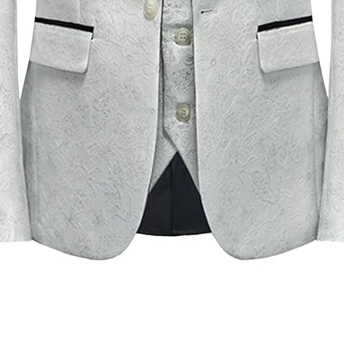 Mens Floral 3 Piece Dress Suit Paisley Jacquard Tuxedo Prom Wedding Suits Dinner Slim Fit Jacket Vest & Trousers4