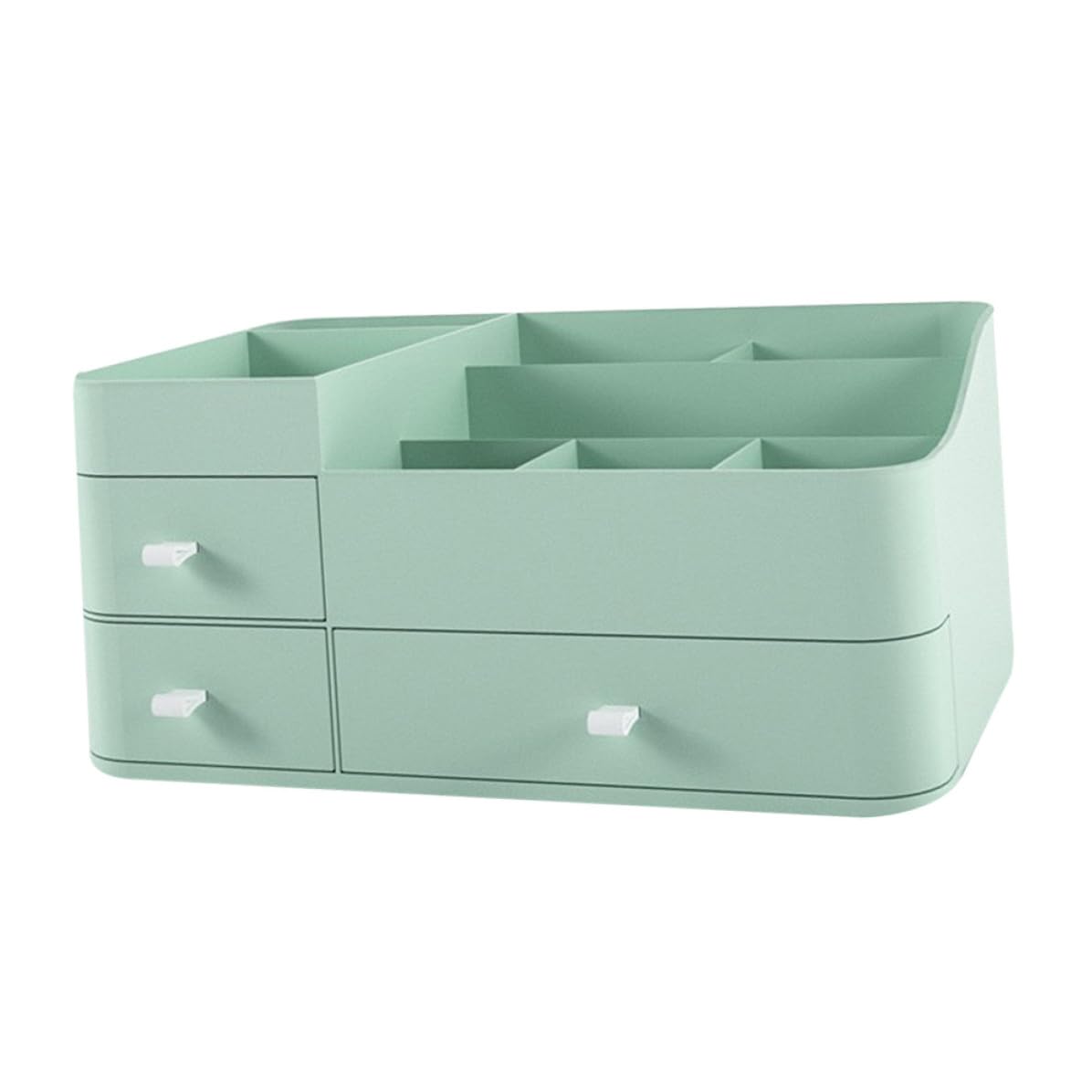 Scatola di Stoccaggio Cosmetici con Cassetto, Organizer Desktop Verde
