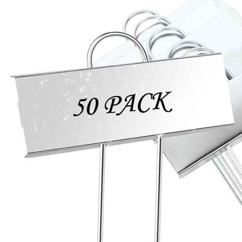FORUP Metal Plant Labels, 50 Pack Garden Label Markers, Weatherproof Garden Stake Tags, Reusable Planting Gardening Markers, Silver