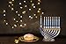Hanukkah Menorah - Fits All Standard Chanukah Candles - Modern Jeweled Candle Menorahs for Chanukah - David's Harp - Ner Mitzvah