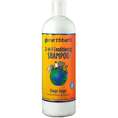 earthbath, Mango Tango 2-in-1 Conditioning Shampoo - Cruelty Free Dog Shampoo and Conditioner, Made in USA, Gentle Dog Conditioner, Best Puppy Shampoo & Puppy Supplies, Safe Dog Wash - 16 Oz (1 Pack) Cover
