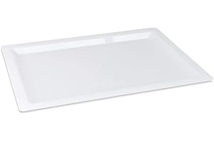 12" x 18" Rectangle White Plastic Serving Platter & Food Tray