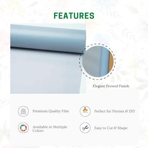 Image of Oasis Frosted Red Bouquet Wrapping Roll Premium Korean Style Flower Wrap for Fresh Flowers & Gift Packaging Florist Essential Supplies 60 Micron 25 Meter Long