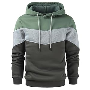 Gesean Men’s Novelty Color Block Pullover Fleece Hoodie Long Sleeve Casual Sweatshirt with Pocket