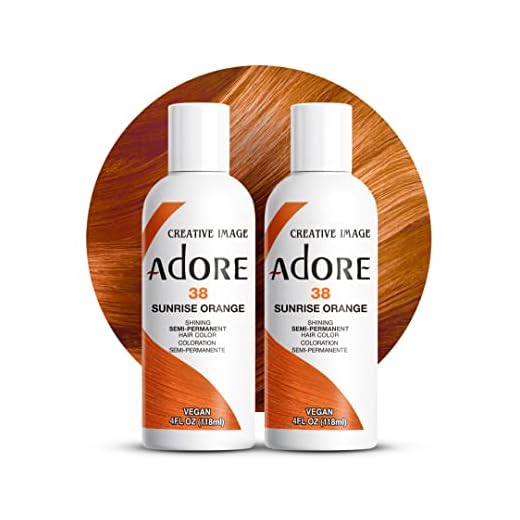 Adore Semi Permanent Hair Color #038 Sunrise Orange, 4 Fl Oz (2 Pack)