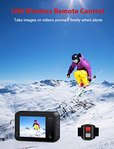Product Image 6: Victure 4K 60FPS AC940 Action Camera 8M Bare Machine Waterproof 20MP Sports Camera with Touch Screen Vlog Camera EIS Remote Control 131 Feet Underwater Camcorder with 1350mAh Batteries and Accessories