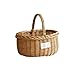 Przenośny kosz piknikowy Ręcznie wiklinowy tkany kosz do przechowywania Tkany kosz na zakupy na zewnątrz Kosz na owoce Kosz bambusowy (rozmiar: 17 * 25 * 31 cm) (17 * 25 * 31 cm)