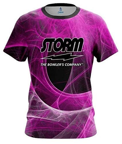 CoolWick Storm Energy Swirls Pink Bowling Jersey (Medium)