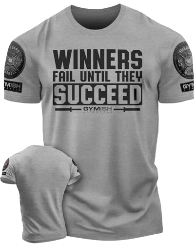 Winners Fail Mens Bodybuilding T-Shirts Graphic Tees Short Sleeve Workout Shirt