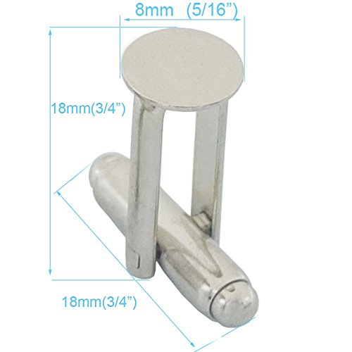 Bluemoona 50Pcs (25 Pairs) - Copper Cufflinks 8Mm 5/16" Pad Round Blank Cuff Links Findings (Gold) #TOP1