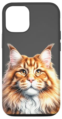 Installazione facile Custodia per iPhone 12/12 Pro Ritratto di gatto Maine Coon