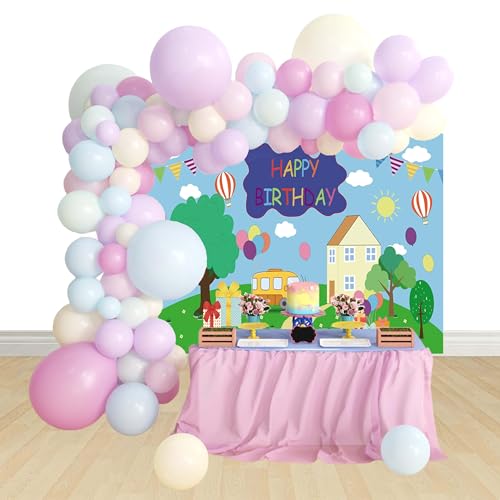 Decoración de Cumpleaños Globos Pink Pig Pancarta para Fiesta Fotografía de Fondo Cumpleaños