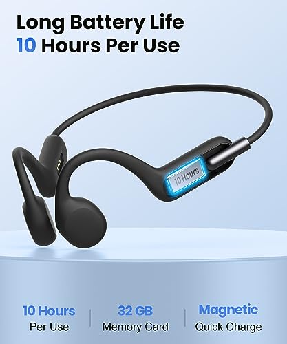Rumatas X6 Bone Conduction Headphones, Wireless Open-Ear Headphones, Newest Bluetooth 5.3 With Mic - Mp3 Play Built-In 32Gb Memory, Ipx8 Waterproof Updated Sports Headphones thumb #5