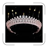 Rose Gold Tiara Headband Sweet 15 Quinceanera Crowns Wedding Prom Quince Coronas Para 15 Años