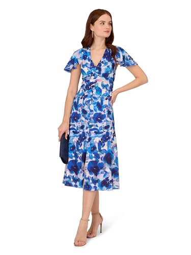 Adrianna Papell Women's Printed Chiffon Midi Dress4
