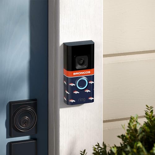 Image of All-New Limited Edition, Official NFL Faceplate for Ring Doorbells - Video Doorbell 3, Video Doorbell 3 Plus, Video Doorbell 4, Battery Doorbell Plus, and Battery Doorbell Pro | Denver Broncos