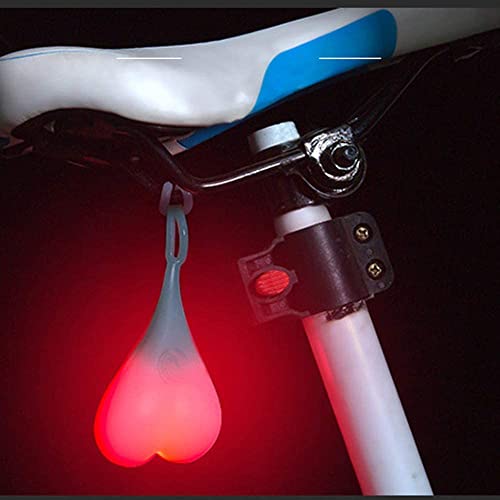 Feux arrière de boule de vélo, TOTMOX lumières d'avertissement de coeur de vélo, lampe d'oeuf LED essentielle de nuit, imperméable - Rouge