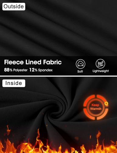 Loovoo Thermal Shirts for Women Long Sleeve Workout Tops Crewneck Fleece Base Layer Running Athletic Tee with Zipper Pocket2