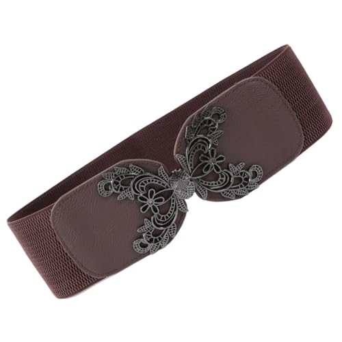 Elastic Waist Belt Elegant Waistband Wide Waist Sash with Unique Flower Accent for Both Formal and Casual Daily