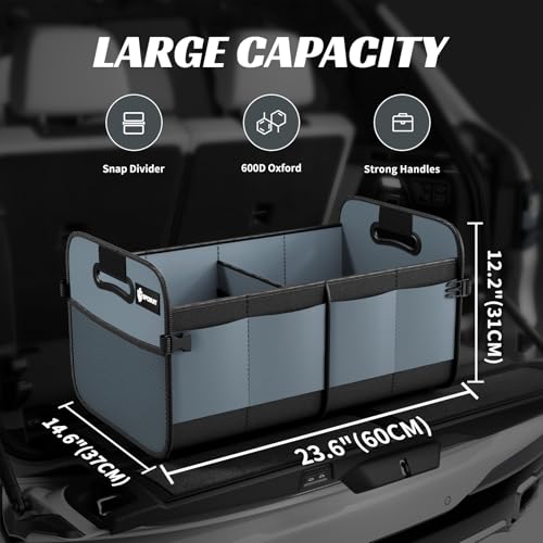 Image of Sposuit Trunk Organizer for Car - 70L Collapsible Sturdy Car Storage, Grey