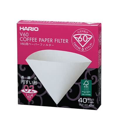 HARIO Filter Paper Size 02 (White) 40 Count