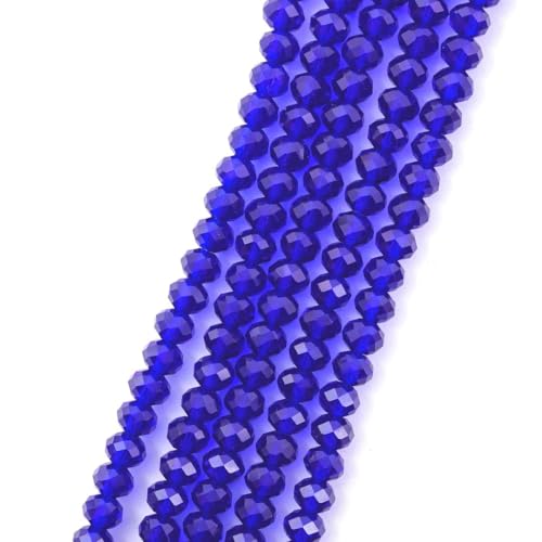 Image of 140pcs Czech Faceted Rondelle Crystal Glass Beads 8mm Bulk Cobalt Blue