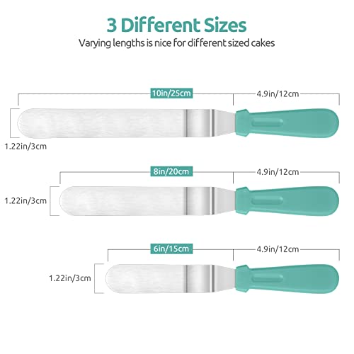 Image of U-Taste Offset Icing Spatula Set, Cake Frosting Spreader, 6 /8 /10in,Aqua Sky