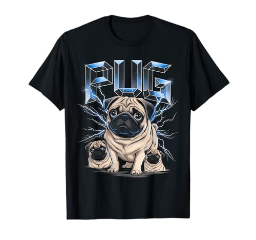 El mejor perro Pug Dog Dad Heavy Metal Dog Mom Thunder Puppy Camiseta