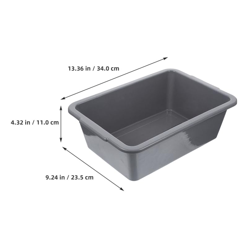 2pcs Restaurant Commercial Plastic Rectangular Tub Handles Dish Washing Basin Tote Box